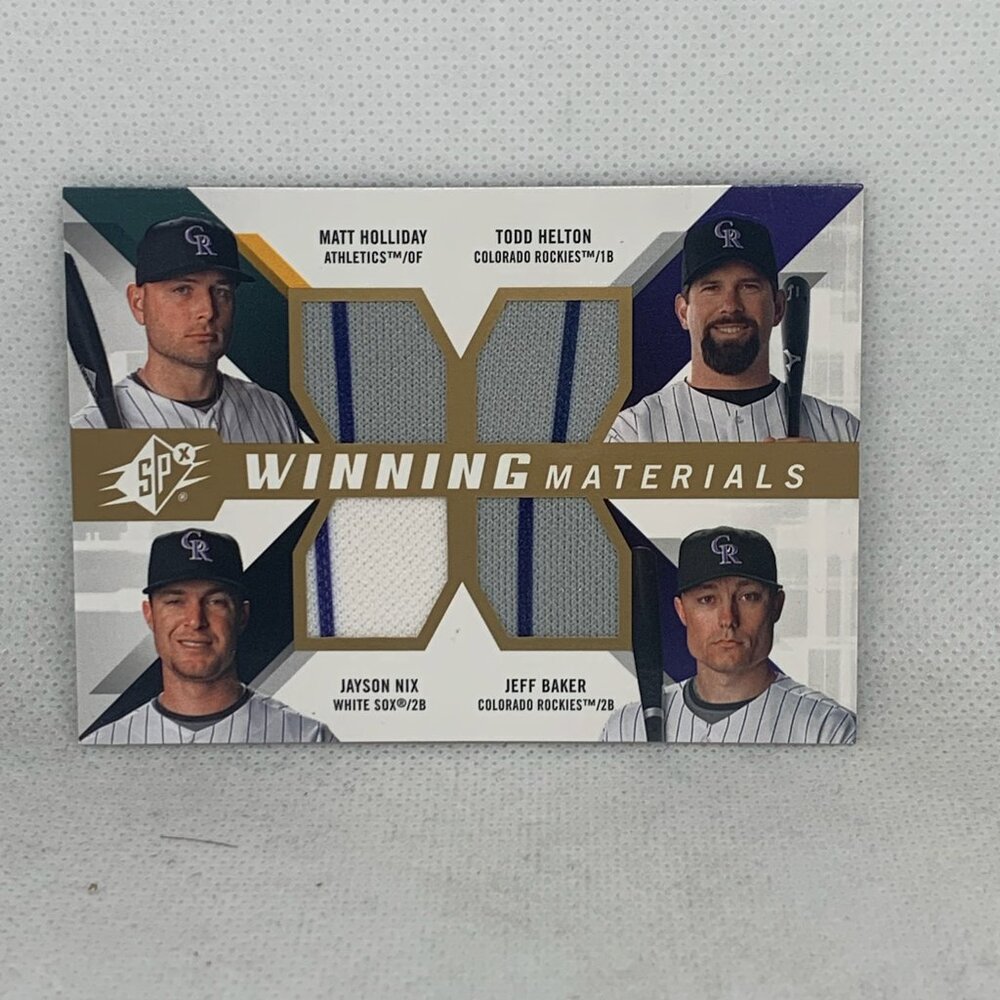 2009 SPx Winning Materials Holliday Helton Nix Baker #WM4-HHBN (041)